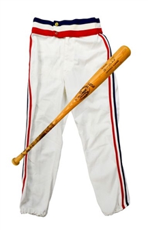 1977-1978 Lyman Bostock Game Used Louisville Slugger Bat and 1976 Game-Used Twins Pants